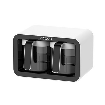 2/3 csésze falra szerelhető fűszertartó rendszerező tartozék Cukortál sótartó Fűszertartó dobozok kanalakkal Tárolási kellékek