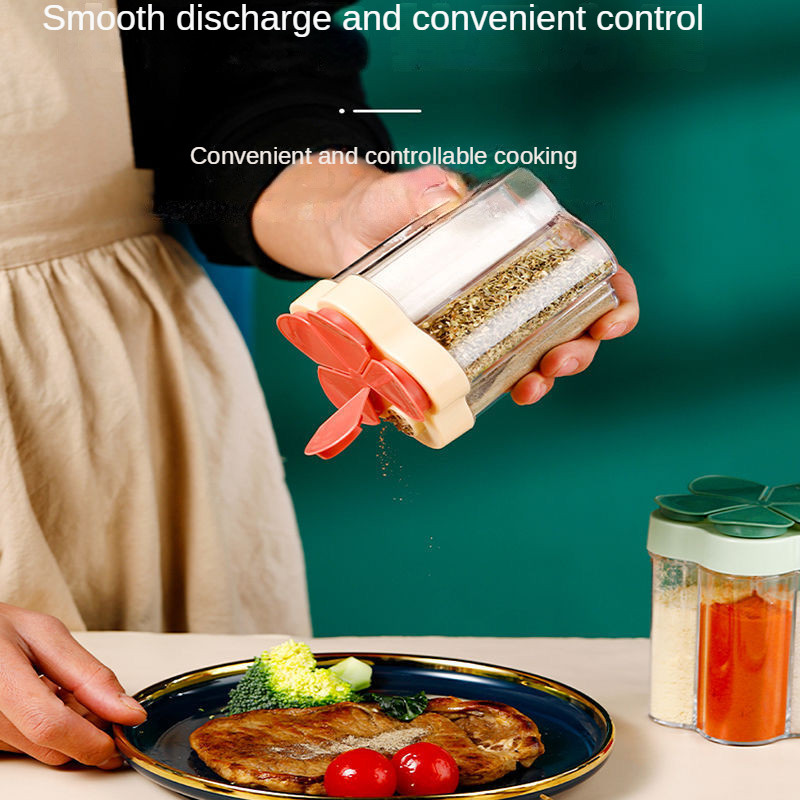 Prieskonių dėžutė naujas virtuvės prieskonių indelis druskos purtyklė prieskonių butelių derinys penki viename rinkinys prieskonių indelių buityje