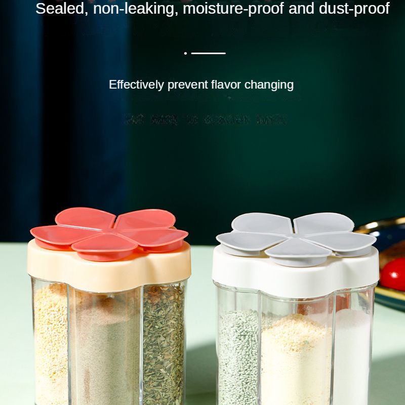 Prieskonių dėžutė naujas virtuvės prieskonių indelis druskos purtyklė prieskonių butelių derinys penki viename rinkinys prieskonių indelių buityje