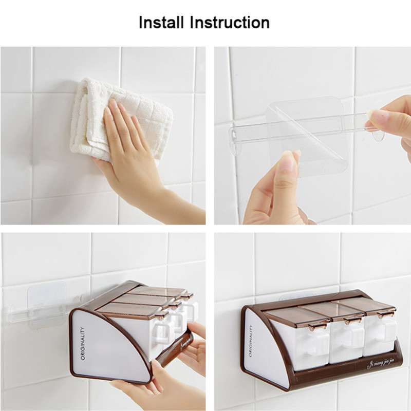 Virtuvė Buitinė sieninė cukraus dubenėlis Druska Prieskoniai Stiklainiai Organizatorius Pagardų laikymo Talpykla Virtuvės Prieskonių Dėžutės Programėlės