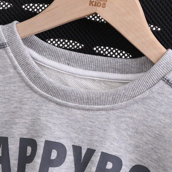 Hosszú ujjú, feliratos gyerek pulóver