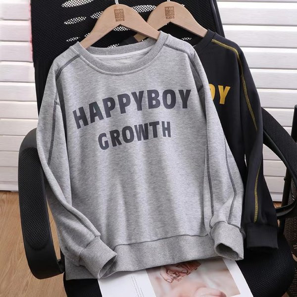 Hosszú ujjú, feliratos gyerek pulóver