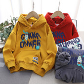 Gyermek pulóver pehely béléssel és kapucnival