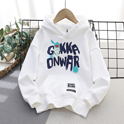 Gyermek pulóver pehely béléssel és kapucnival