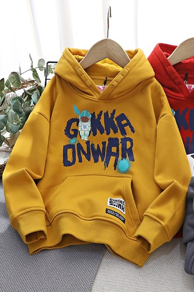 Gyermek pulóver pehely béléssel és kapucnival