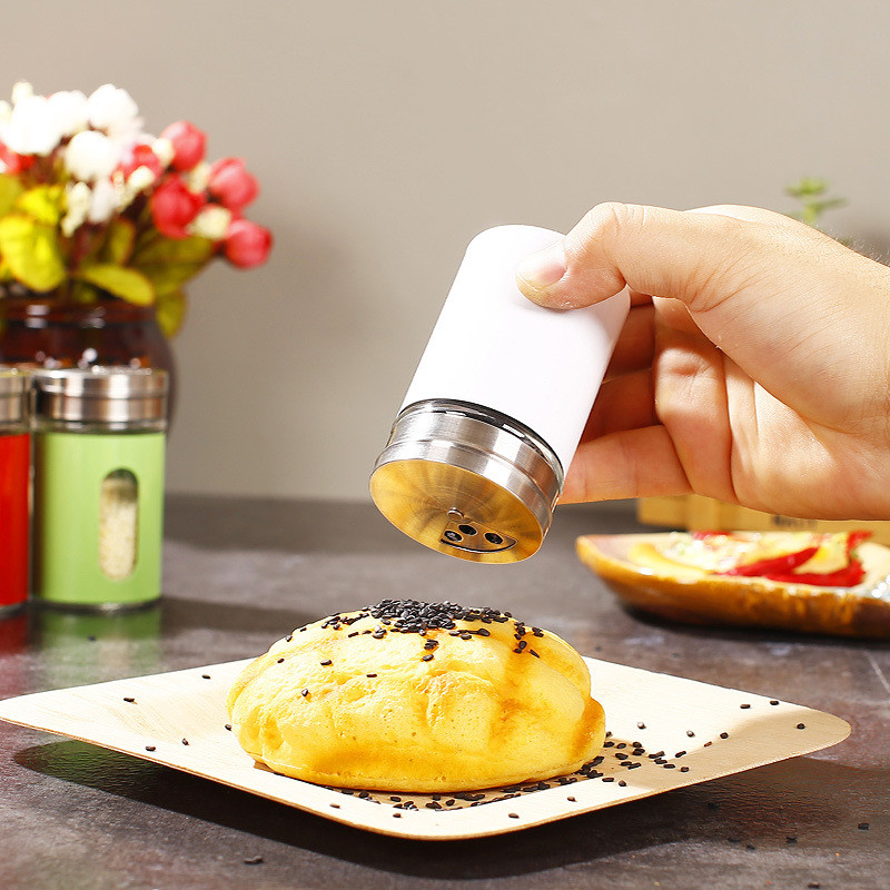 Borcane de sticlă pentru condimente Organizator de condimente pentru grătar Accesorii de bucătărie din oțel inoxidabil Sticlă de condimente pentru grătar Zahăr Sare Piper