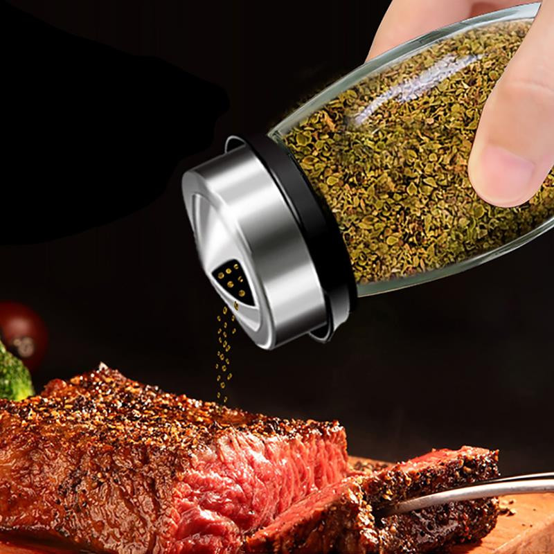 6db/3db Üveg Fűszertartó Forgófedeles Só Cukorüveg Többfunkciós Fűszerpaprika Shaker Fűszerdoboz Konyhai kütyük