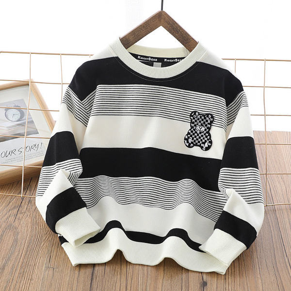 Hímzéssel ellátott, alkalmi gyerekpulóver fiúknak