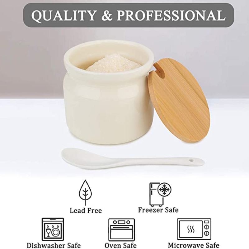 Bucătărie de uz casnic borcan de condimente din ceramică sare shaker piper oțet sticlă ulei zahăr chili condimente set borcan depozitare