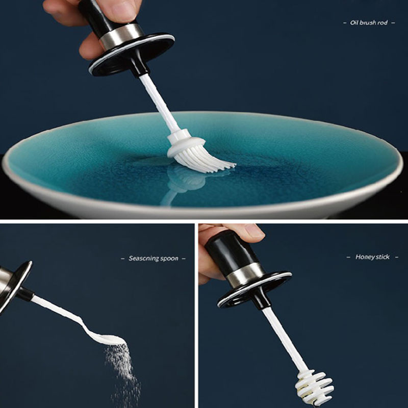 Sticla de condimente de sticlă Organizator de condimente Borcan Container pentru condimente Sare Zahăr Piper Oliver Depozitare ulei pentru unelte de bucătărie pentru grătar