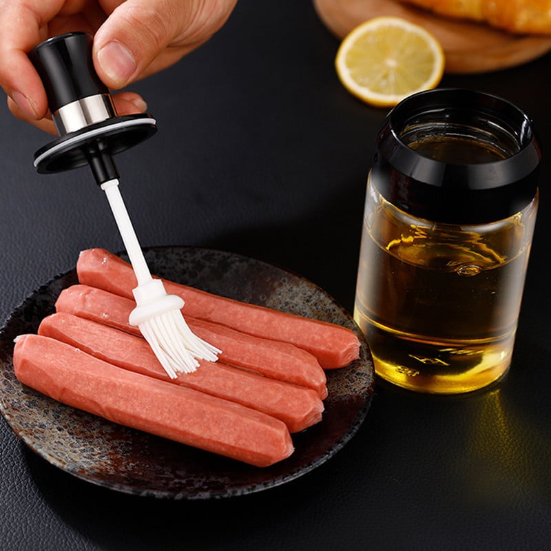 Stiklinės prieskonių dėžutės šaukštas ir dangtelis Integruotas prieskonių buteliuko derinys Prieskonių stiklainis Virtuvės reikmenys Namų druskos plaktuvo aliejaus butelių rinkinys