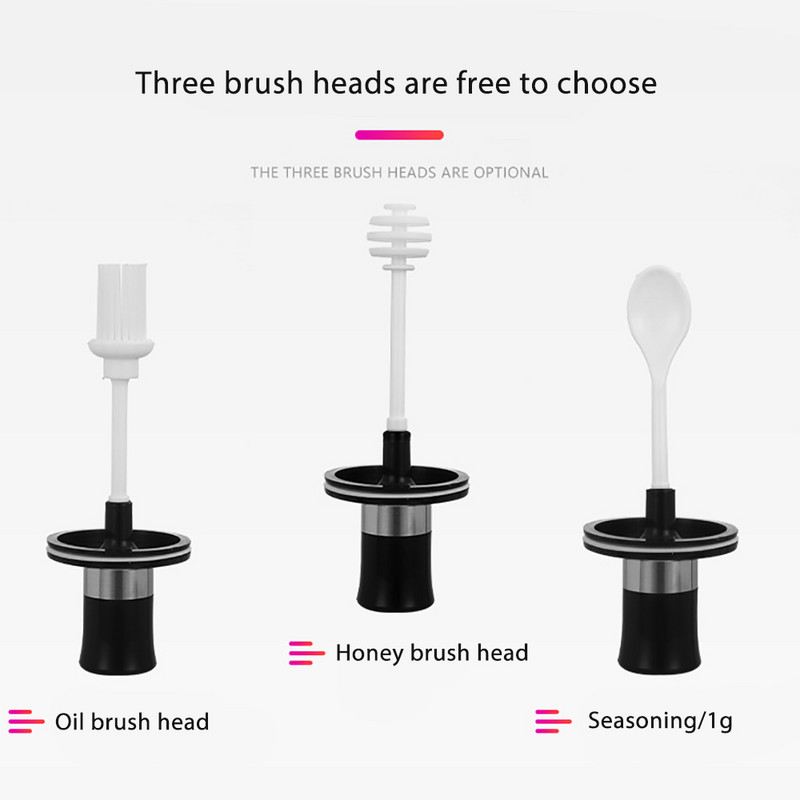 Stiklinės prieskonių dėžutės šaukštas ir dangtelis Integruotas prieskonių buteliuko derinys Prieskonių stiklainis Virtuvės reikmenys Namų druskos plaktuvo aliejaus butelių rinkinys