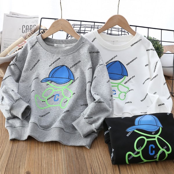 Hanorac pentru copii cu inscriptie si aplicatie