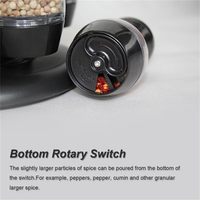 Besisukantis kruetinis prieskonių indelių rinkinys prieskoniams pipirų purškalai buteliukai druskos plaktuvai laikikliai virtuvės laikymo lentynos.