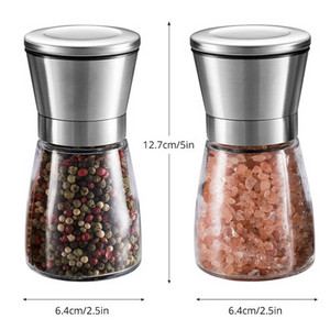 Konco új só- és borsdarálók, rozsdamentes acél kézi tengeri sódarálók, állítható kerámia borsdaráló üvegtesttel