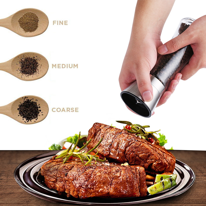 Konco új só- és borsdarálók, rozsdamentes acél kézi tengeri sódarálók, állítható kerámia borsdaráló üvegtesttel