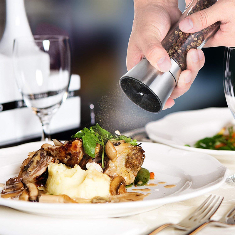 Konco új só- és borsdarálók, rozsdamentes acél kézi tengeri sódarálók, állítható kerámia borsdaráló üvegtesttel