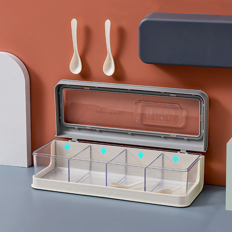 Négy rácsos átlátszó fűszerüveg só-bors shakerek Nordic konyhai fűszertartó készlet fűszerek étkészlet tároló doboz