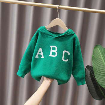 Нов модел детски пуловер с качулка за момчета