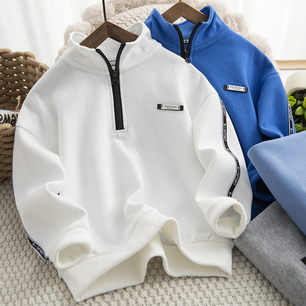 Hanorac casual cu fermoar cu logo pentru băieți