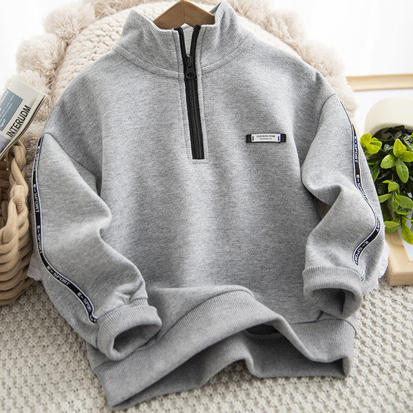 Hanorac casual cu fermoar cu logo pentru băieți