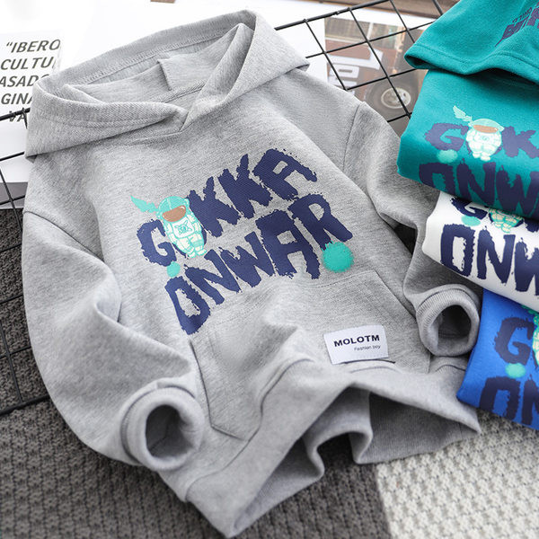 Hanorac de toamna pentru copii cu buzunar si gluga