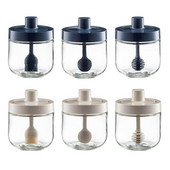 300 ml-es Fűszerüveg Lezárt Cruet Fűszeres Üveg Fűszerüveg Fűszerekhez Bors Só Konyhai Fűszertartó Ecset Kanál Rúd