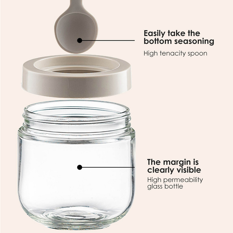 300 ml-es Fűszerüveg Lezárt Cruet Fűszeres Üveg Fűszerüveg Fűszerekhez Bors Só Konyhai Fűszertartó Ecset Kanál Rúd