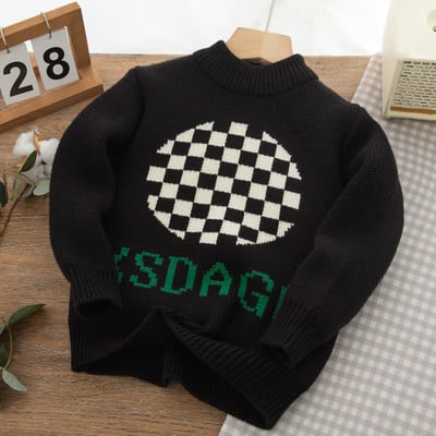 Pulover casual pentru copii de culoare neagra pentru baieti