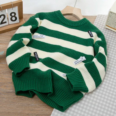 Pulover cu decolteu în dungi pentru copii pentru băieți
