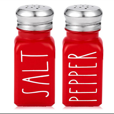 Barbecue Kenőpalack Só Bors Palack Üveg Fűszeres Palack Négyzetes Cruet Fekete/fehér/piros