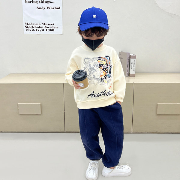 Madingi megztiniai berniukams su siuvinėjimais ir užrašais