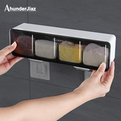 Cutie de condimente montată pe perete Sare Piper Raft pentru condimente Borcan Zahăr Cutie pentru condimente Organizator pentru condimente Raft de depozitare pentru gadgeturi de bucătărie