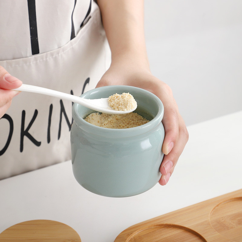 Keramički stalak za začine Solanka i paparnica Set boca za ulje Kuhinjske potrepštine za pohranu začina Staklenka s poklopcem