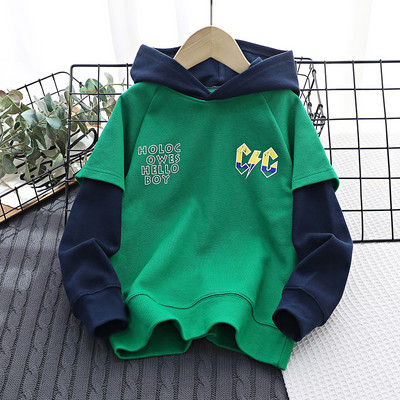 Sportiniai megztiniai berniukams su gobtuvu ir užrašu