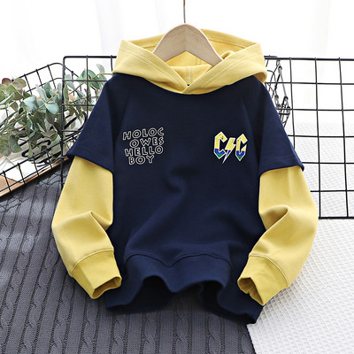 Sportiniai megztiniai berniukams su gobtuvu ir užrašu