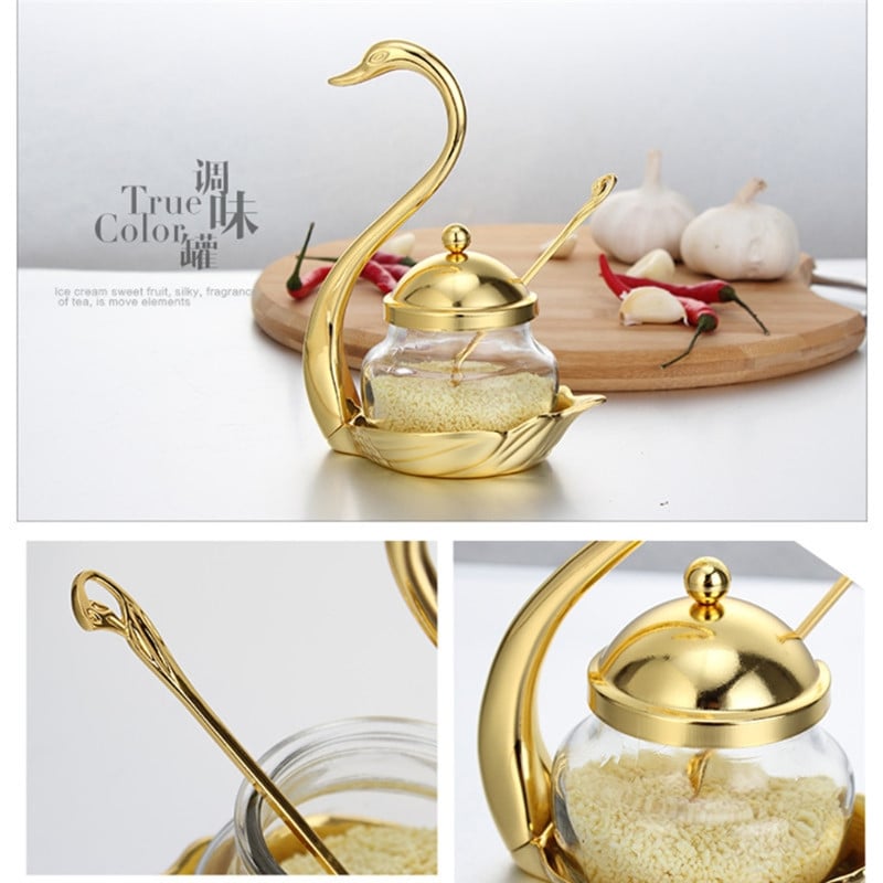 legura Lonac za začine Posuda za začine Staklena posuda za začine Sol Posuda za šećer Papar Organizator za pohranu kave Set regala za labudove