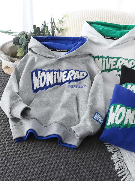 Vaikiškas megztinis berniukams su gobtuvu ir kišene