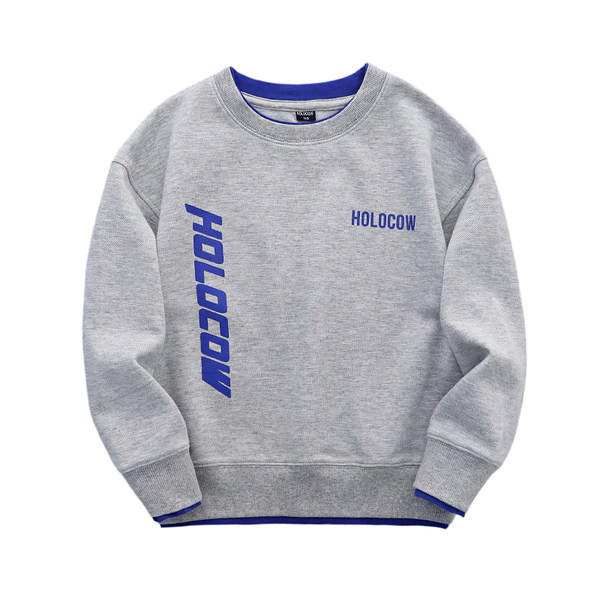 Új modellű pulóver fiúknak felirattal és ovális nyakkivágással