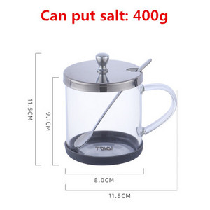 Cutie de condimente din oțel inoxidabil 304 cu lingură Cutie de condimente Cutii Sare Piper Cutie Rezervor Borcan de condimente creativ bol de zahăr cu lingură