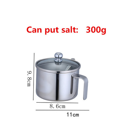 Cutie de condimente din oțel inoxidabil 304 cu lingură Cutie de condimente Cutii Sare Piper Cutie Rezervor Borcan de condimente creativ bol de zahăr cu lingură