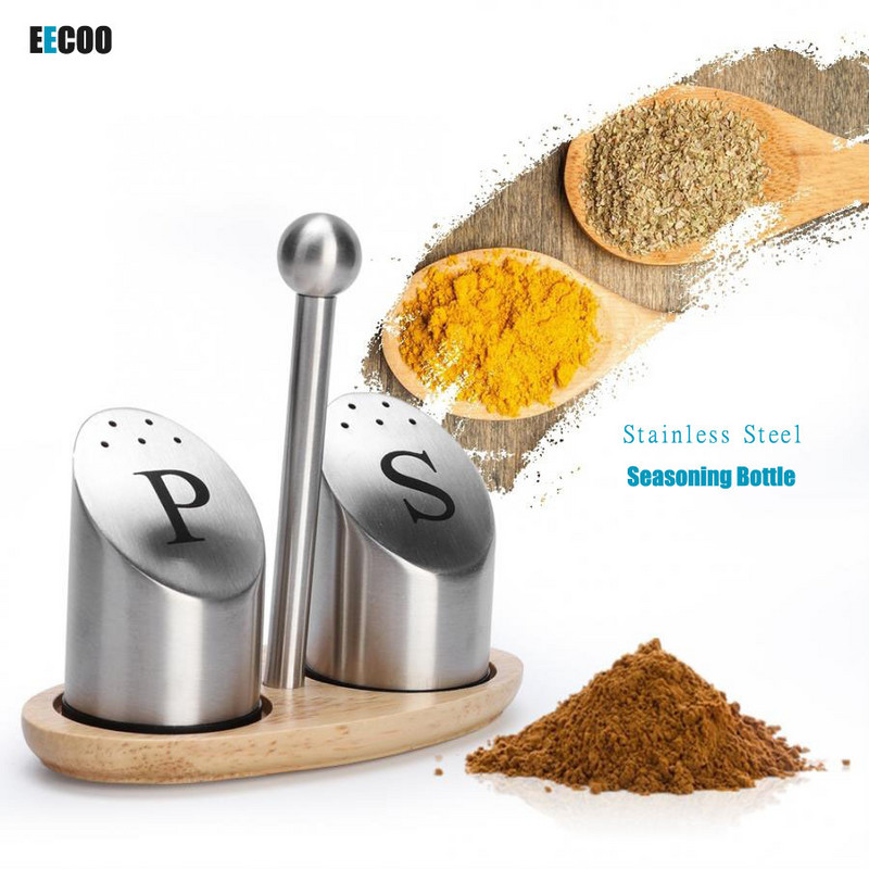 Agitator de sare pentru piper din oțel inoxidabil de uz casnic, condimente fără miros, cu suport pentru gătit, recipient pentru condimente, sticla, unelte de bucătărie