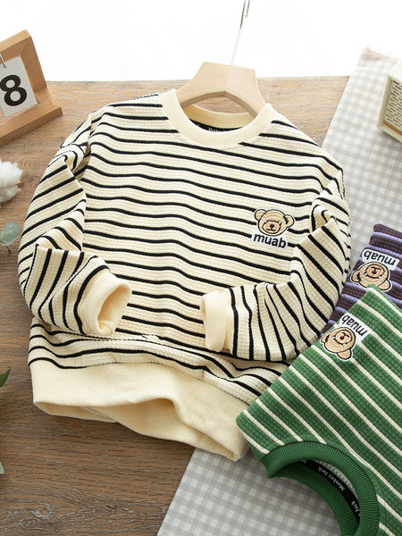 Ležerna majica s prugastim vezom za dječake