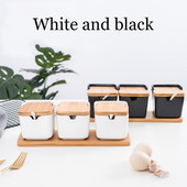 Accesorii de bucătărie Vase de condimente din ceramică Cupă de piper și condimente de sare Sticla de condimente Cutie de condimente Instrumente pentru condimente de bucătărie