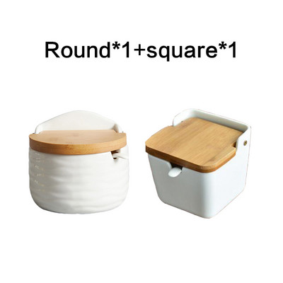 Accesorii de bucătărie Vase de condimente din ceramică Cupă de piper și condimente de sare Sticla de condimente Cutie de condimente Instrumente pentru condimente de bucătărie