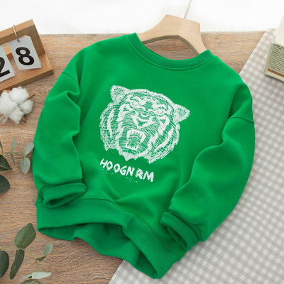 Hanorac cu model lat pentru baieti cu imprimeu si decolteu oval