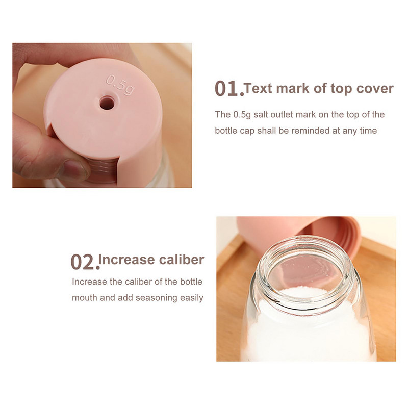 Sticlă Cantitativ Saline Borcan de condimente Sare Zahăr Suport pentru sticle de ardei Grătar Container pentru condimente Cutie de depozitare Instrument de bucătărie