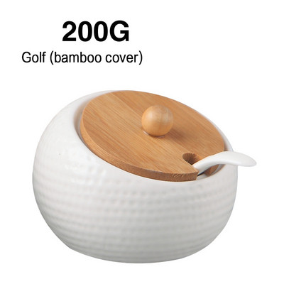 Keraminiai prieskonių stiklainiai su mediniu dangteliu Druskos plaktuvai Virtuvės reikmenys Baltųjų prieskonių organizatorius Kanistrų šaukštų rinkinys Balto cukraus dėžutė