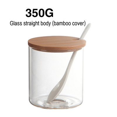 Keraminiai prieskonių stiklainiai su mediniu dangteliu Druskos plaktuvai Virtuvės reikmenys Baltųjų prieskonių organizatorius Kanistrų šaukštų rinkinys Balto cukraus dėžutė