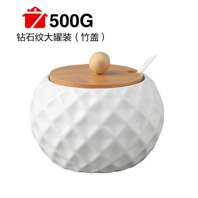 Keraminiai prieskonių stiklainiai su mediniu dangteliu Druskos plaktuvai Virtuvės reikmenys Baltųjų prieskonių organizatorius Kanistrų šaukštų rinkinys Balto cukraus dėžutė